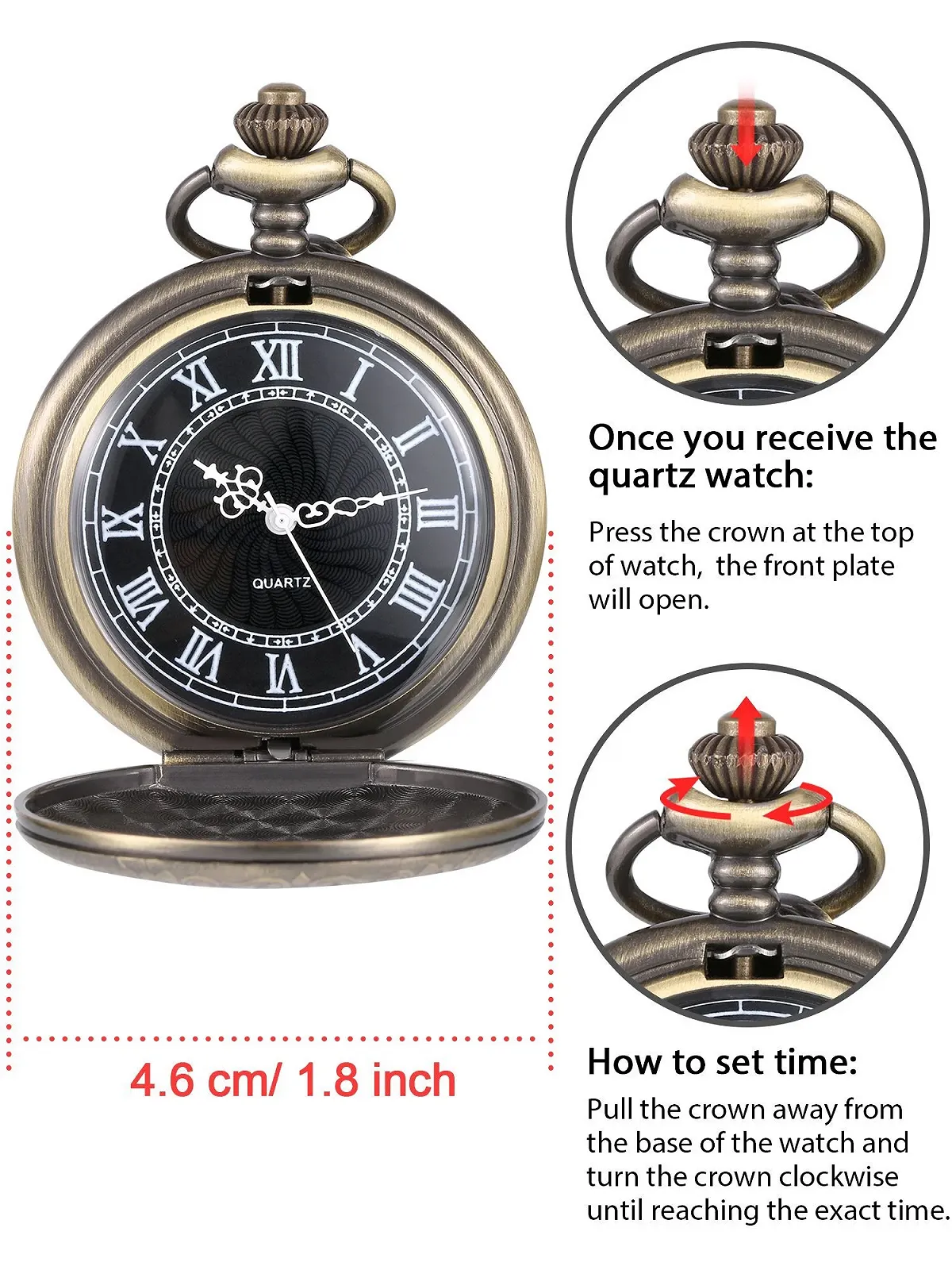 Мужские карманные часы Hicarer, аналоговые, кварцевые, фото №2