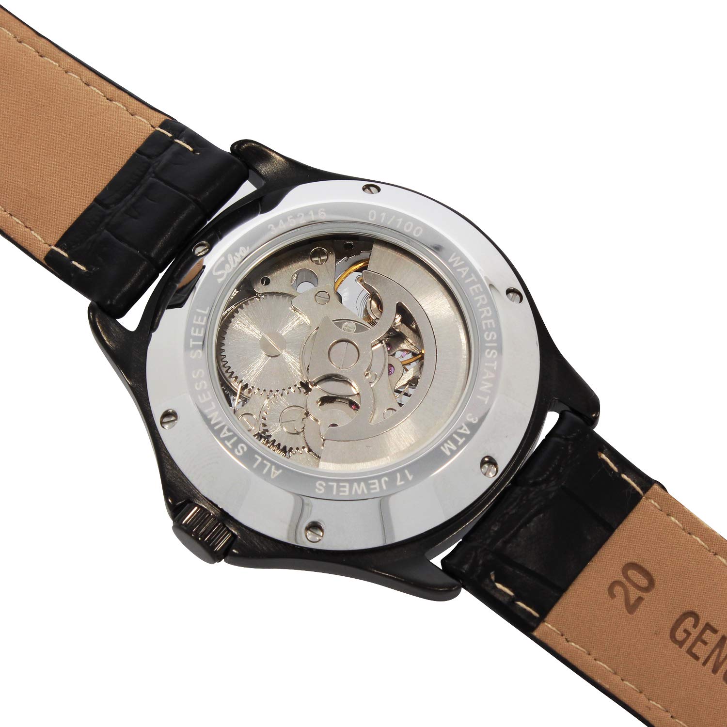 Часы SELVA Мужские 'Ivo' Черный Автоматические Закаленное минеральное стекло Диаметр корпуса 39мм, фото №3