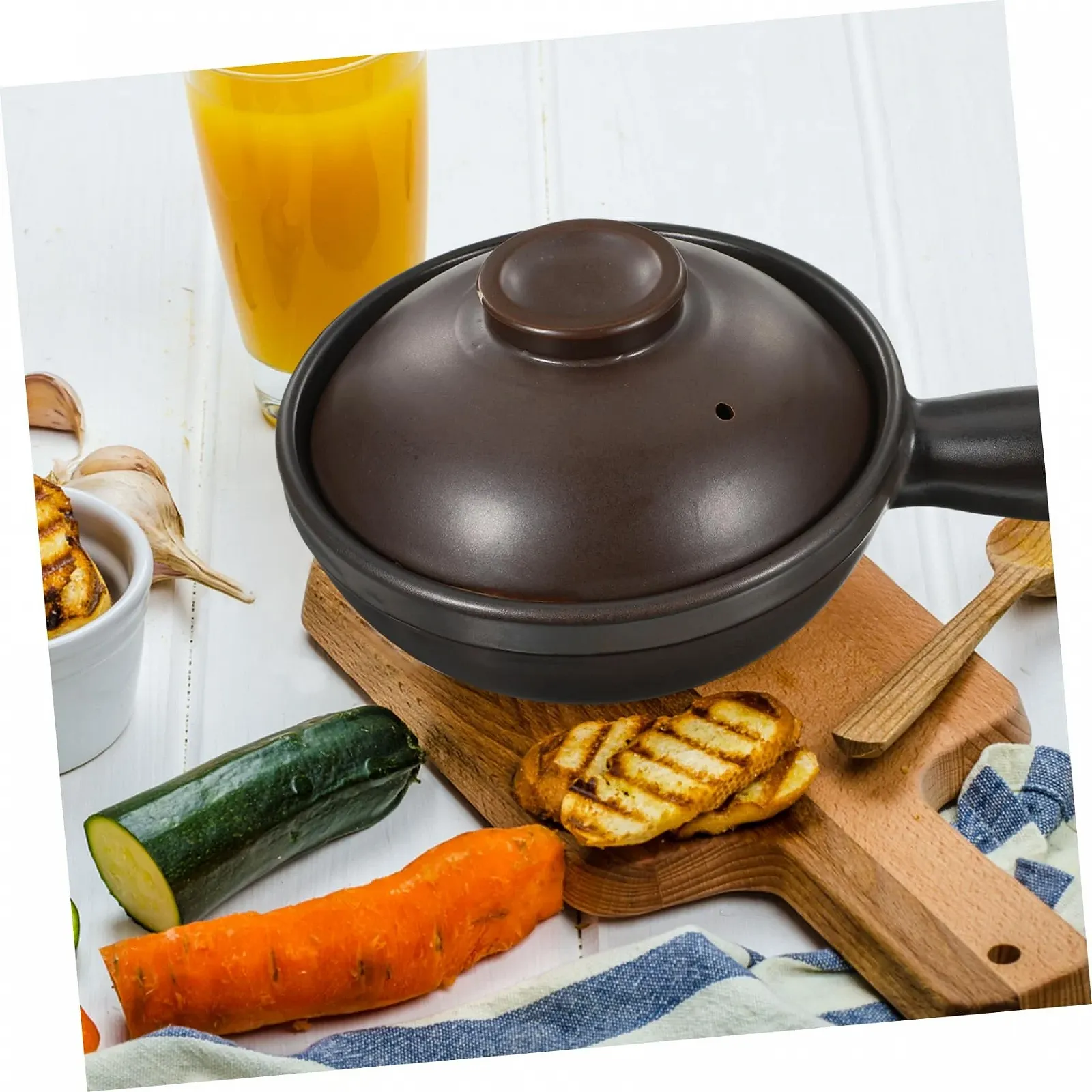 Ківш з кришкою керамічний для індукційних плит багатофункціональний, фото №9