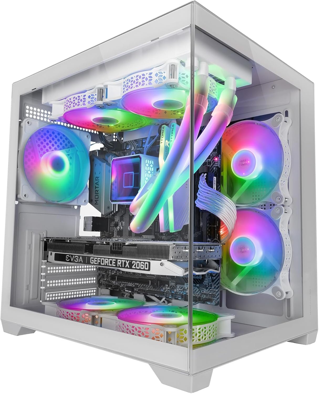 Корпус для ПК Mars Gaming MC-VIEW2 / Micro-ATX / Без БЖ / 1x120mm FRGB / USB 3.0 / Білий, фото №1