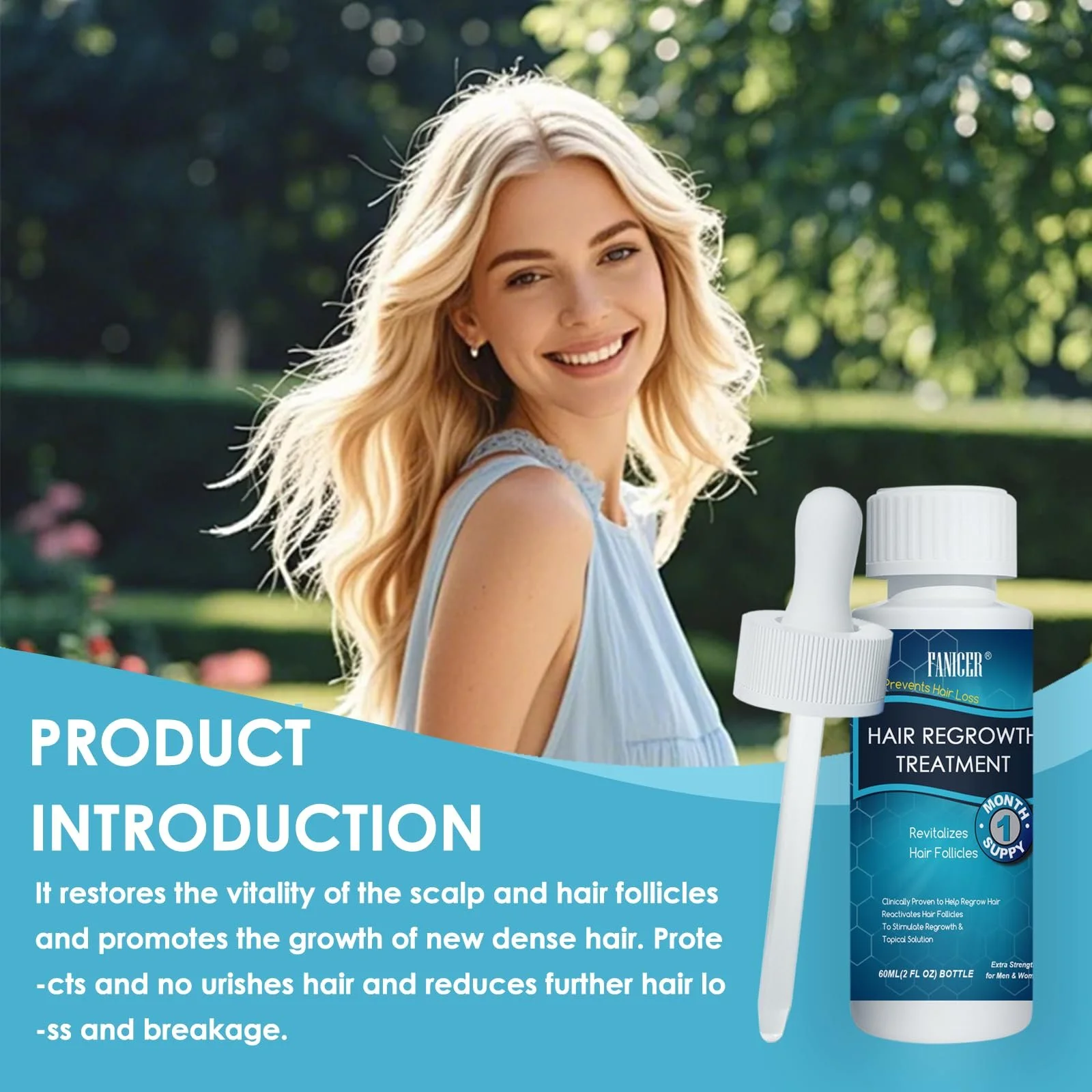 Сироватка для росту волосся 60 мл, проти випадіння волосся для жінок і чоловіків, фото №5