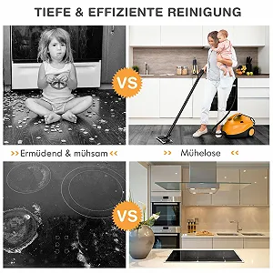 Пароочисник для підлоги GOPLUS 2000 Вт 1,5 л 4,0 бар Помаранчевий synthetic.ua - Фото 1