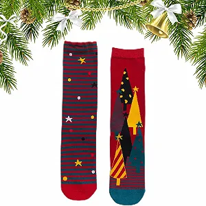 Рождественские носки DeBizz с рождественским мотивом Унисекс Хлопковые носки Разные цвета Один размер - Фото 1