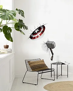 Наклейка на стіну Komar Marvel Avengers Hammer & Shield 100 x 70 см 4 шт. Mjölnir Thor 14743h - Фото 1
