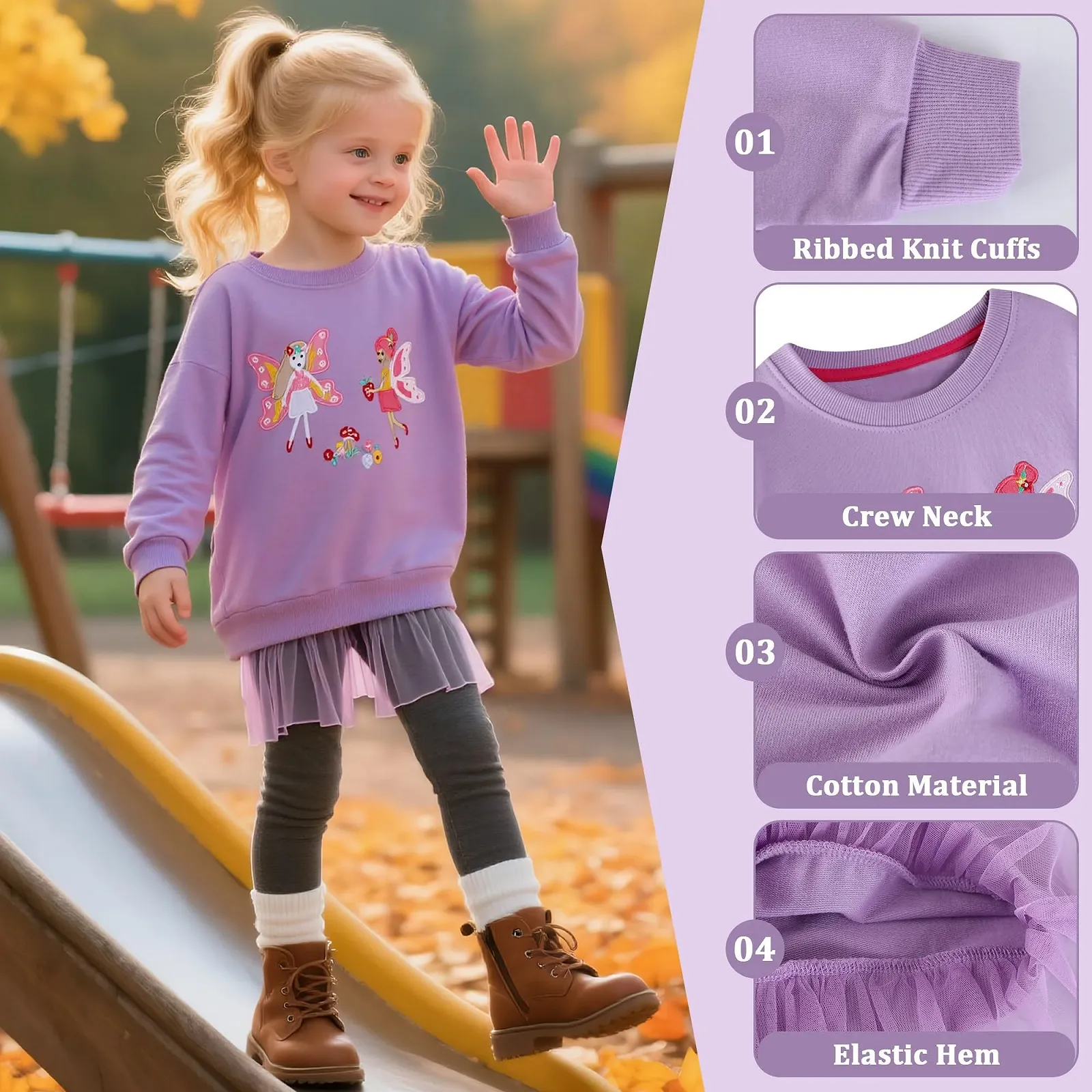 Світшот Baogaier для дівчат, бавовняний м'який, фото №3