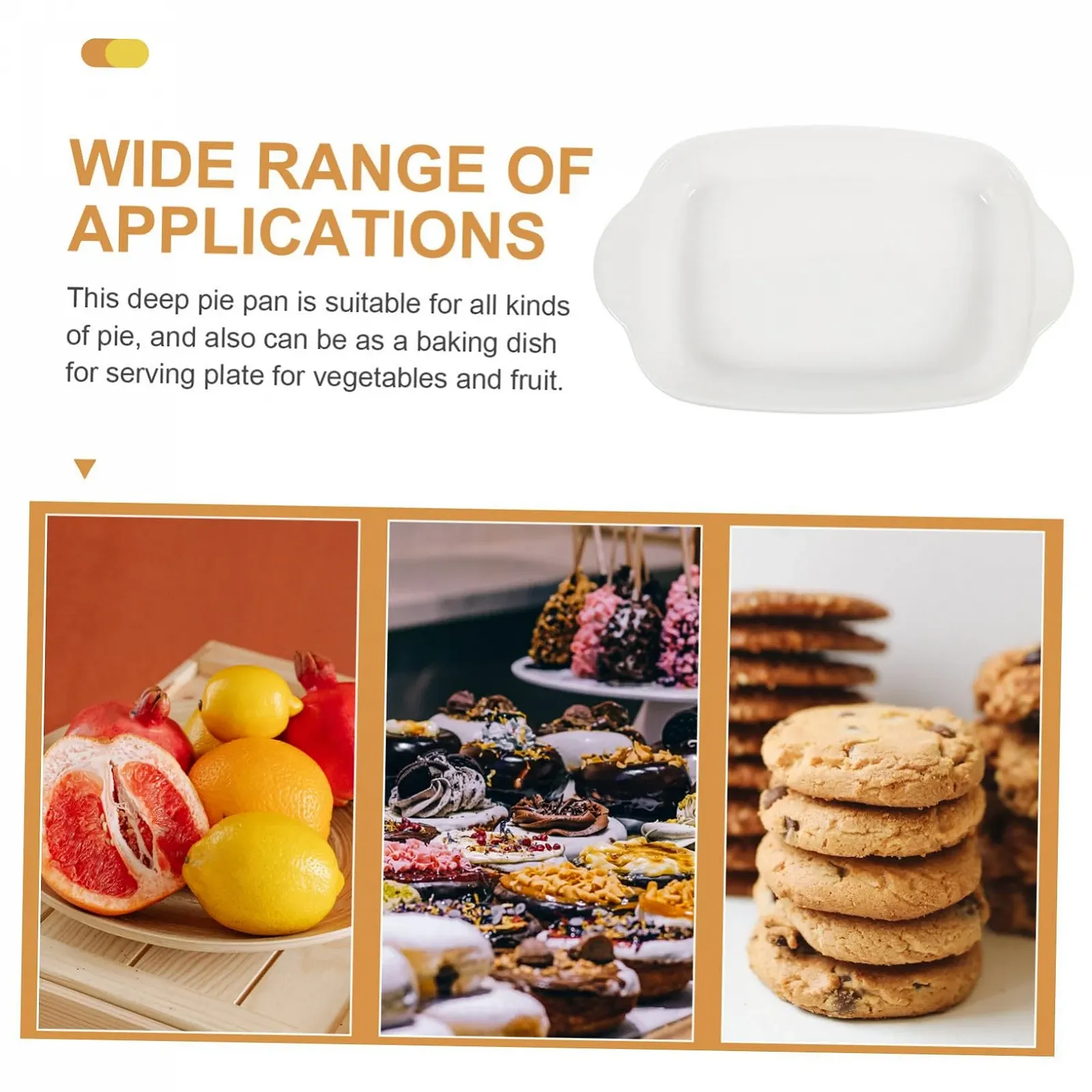 Форма для запекания Cabilock керамическая с двумя ручками для лазаньи и пиццы, фото №2