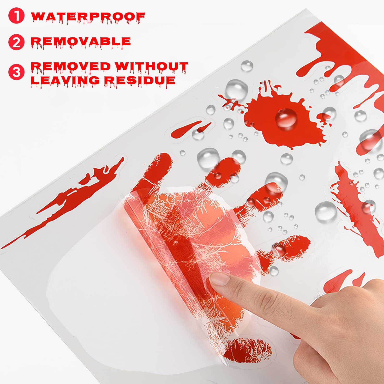 Наклейки KUUQA Bloody Handprint Хелловін ПВХ 4 шт., фото №3 Наклейки KUUQA Bloody Handprint Хелловін ПВХ 4 шт., фото №3