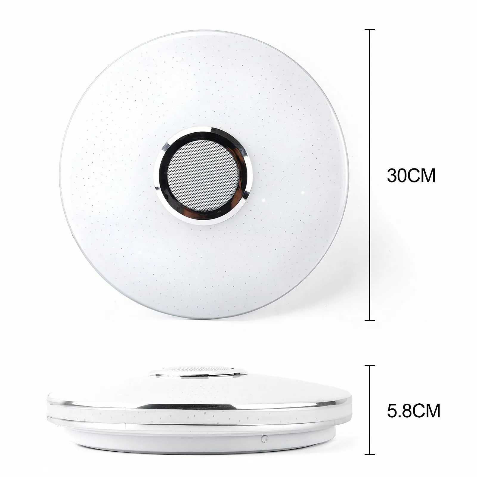 Світильник MILFECH 36 Вт LED стельовий з динаміком Bluetooth, диммований, з пультом та управлінням через додаток, з RGB зміною кольорів, музика для спальні, дитячої кімнати, вітальні, фото №7