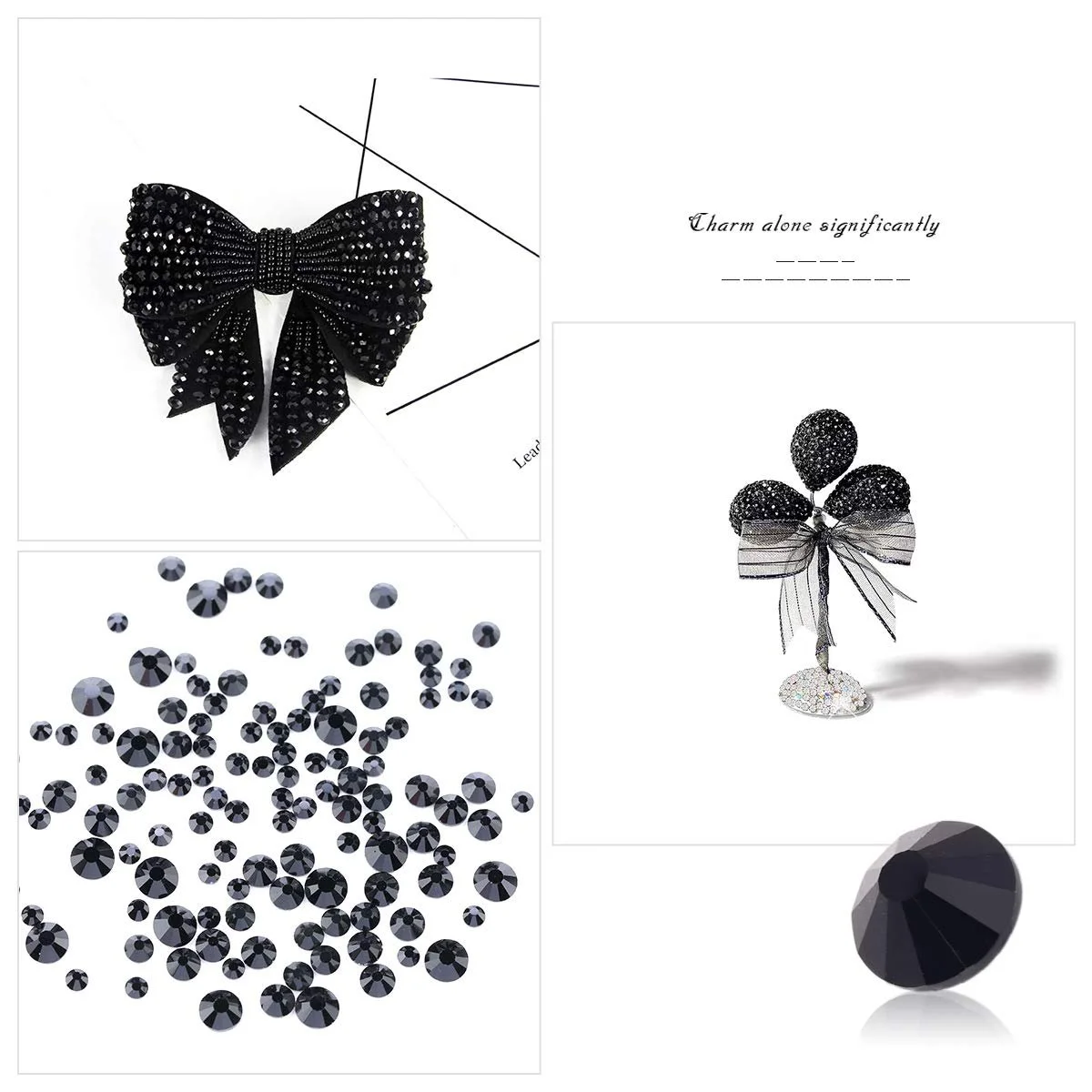 Стрази Скло Novani SS20 Плоска Задня Частина SS20 Чорний, фото №9