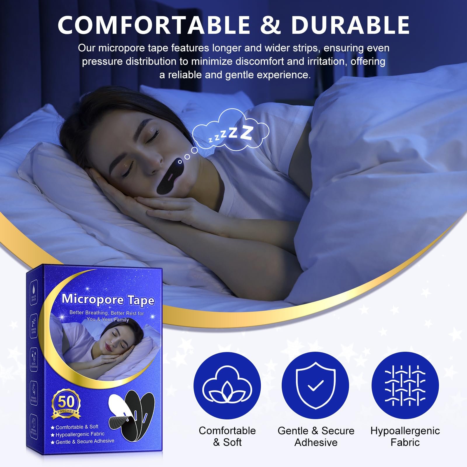 Полоса для рта, Устройство против храпа для уменьшения дыхания ртом, фото №2