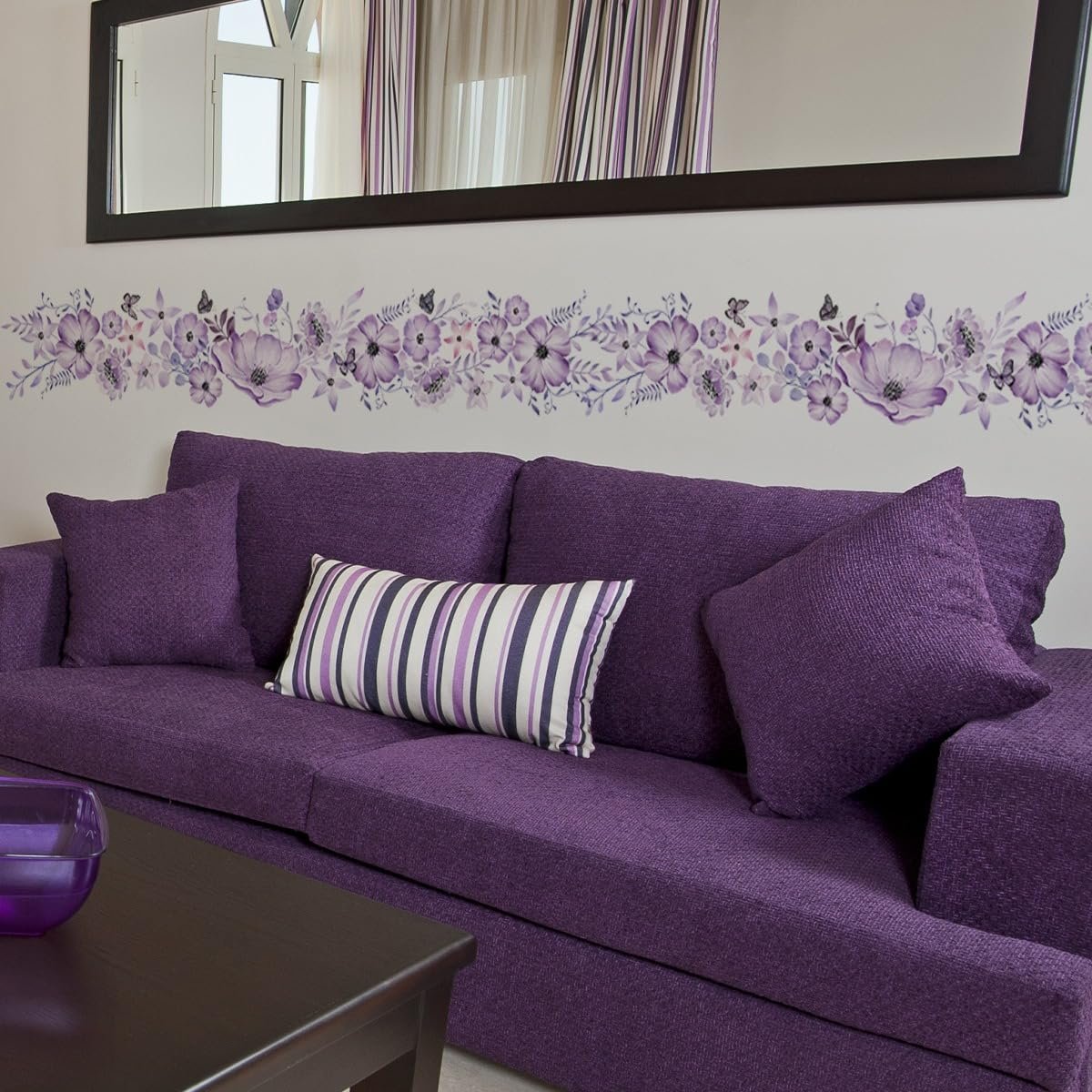 Наклейки на стіну Фіолетові квіти та метелики 2 шт Фіолетовий, фото №4