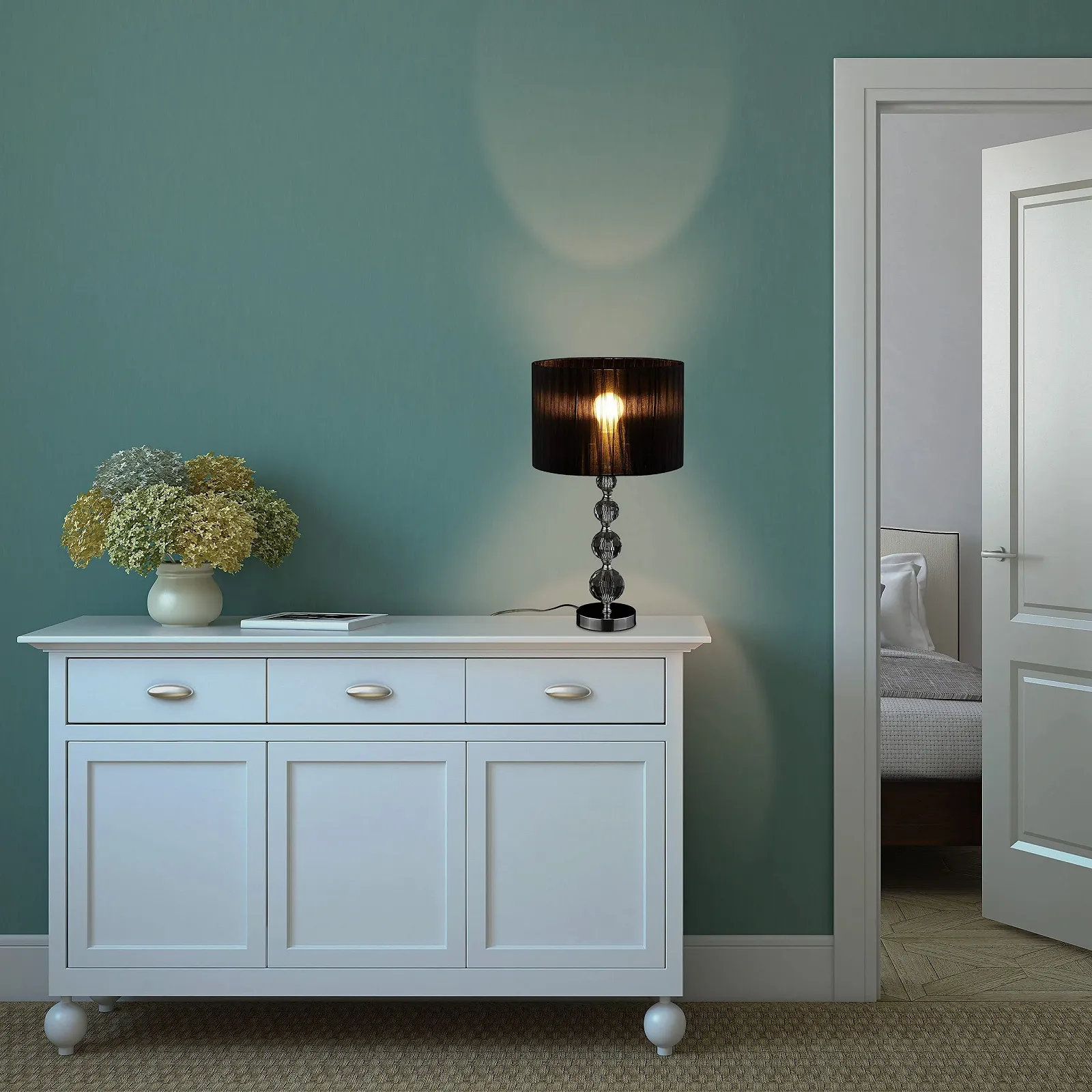 Настільна лампа Relaxdays Crystal 54 x 29,5 см E27 Чорний, фото №2