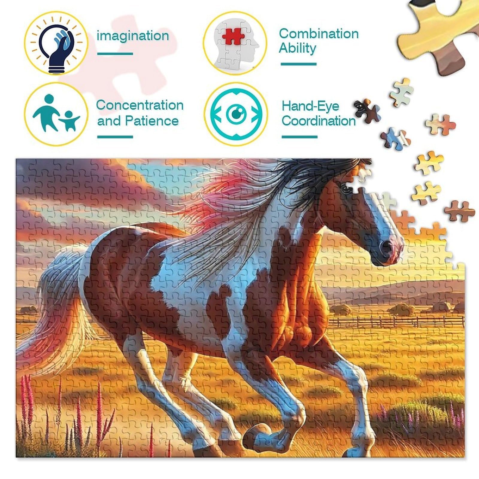 Пазл 1000 деталей Конь 38 x 26 см, фото №1