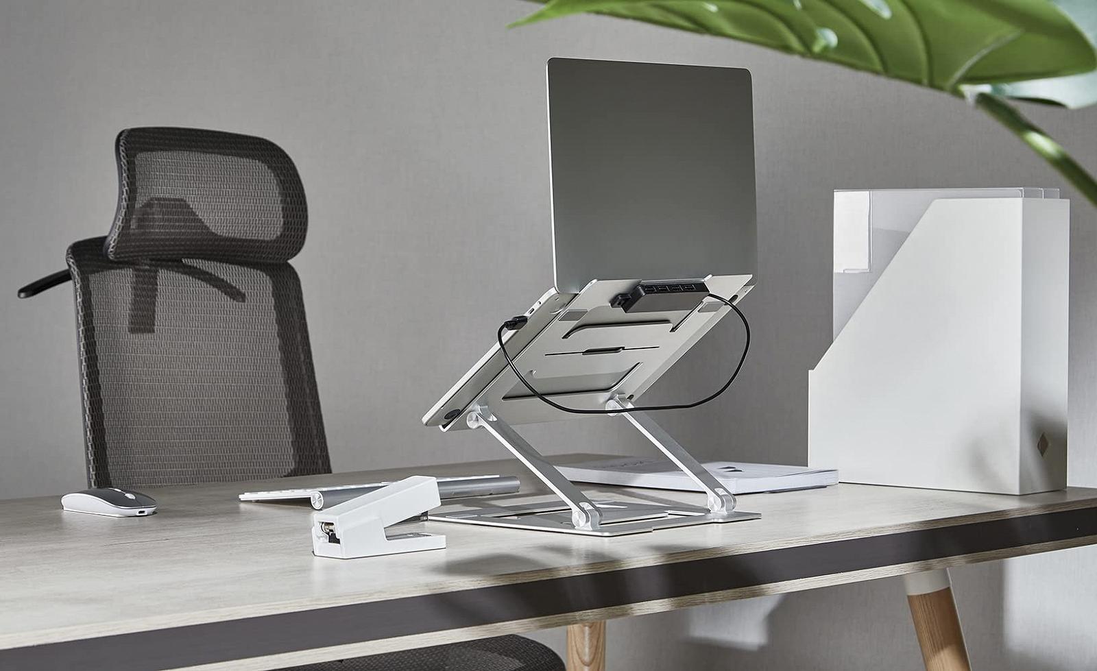 Підставка для ноутбука my wall HT17L, ергономічний тримач для ноутбука, сумісний з ноутбуками та MacBook 11-17 дюймів, вентильований і складаний, фото №2