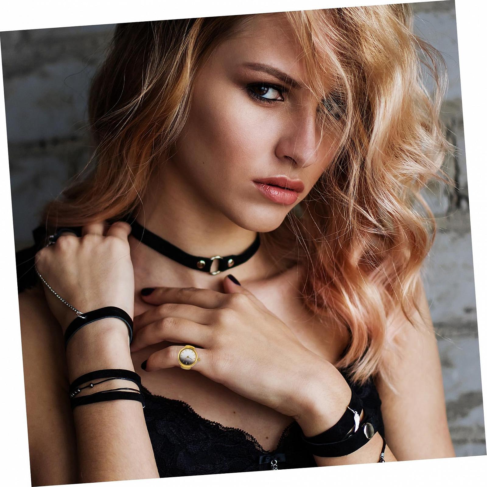 Кільце-годинник Healvian регульований кварцовий, золотий, фото №9 Кільце-годинник Healvian регульований кварцовий, золотий, фото №9