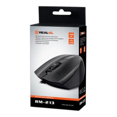 Компьютерная мышь REAL-EL RM-213, USB, black, фото №2