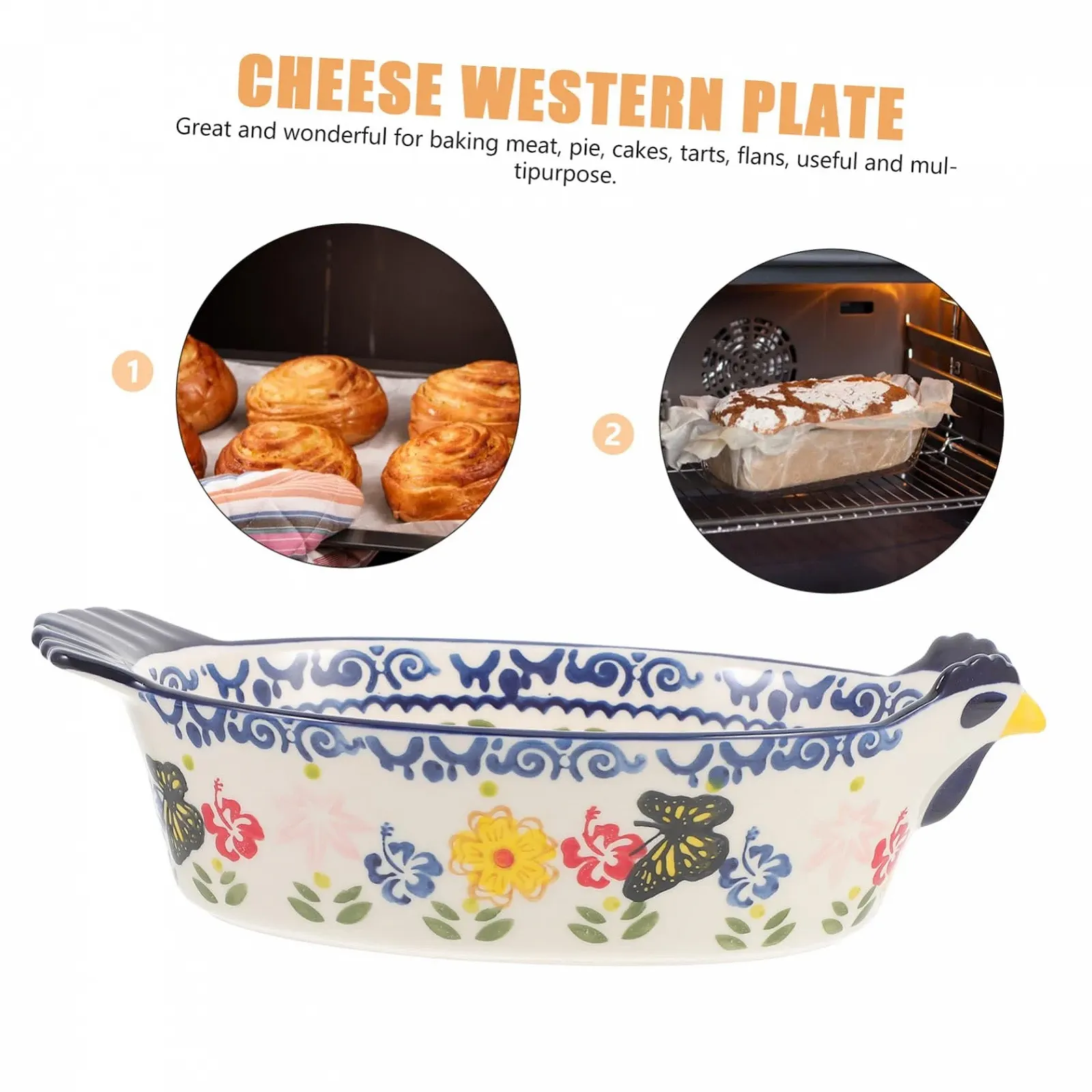 Форма для запікання SOLUSTRE керамічна з подвійними ручками для тортів та м'яса, фото №6