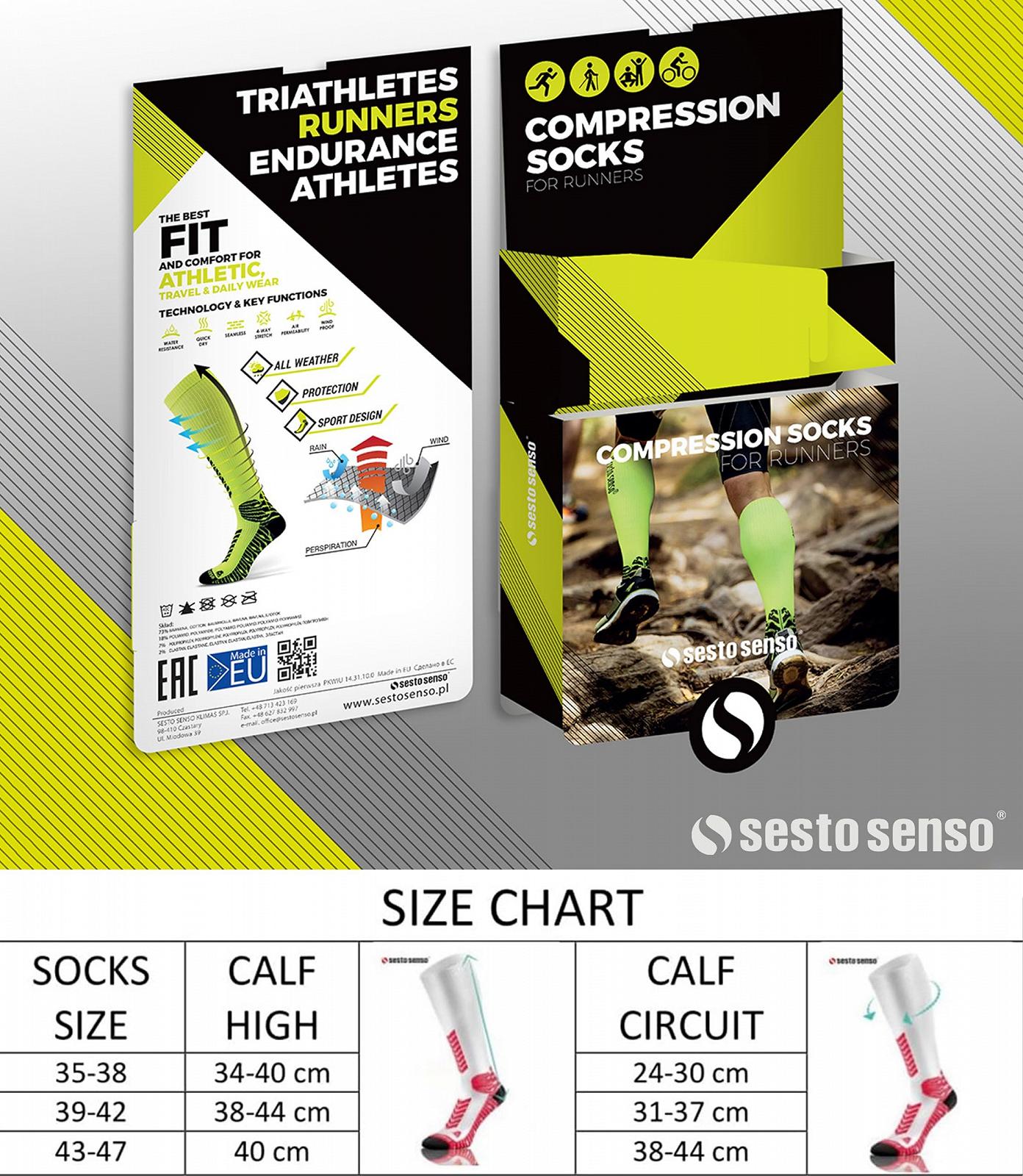 Компрессионные носки Sesto Senso 3 пары Спортивные Женские Мужские Унисекс Разноцветные Высокие Спортивные Носки Носки для бега, фото №6