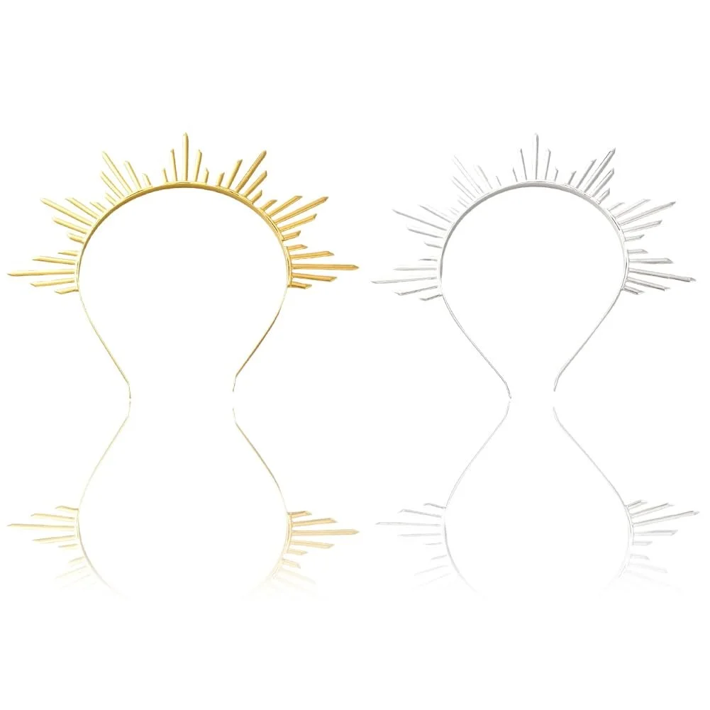 Набір з 2 золотистих та сріблястих обручів, фото №6