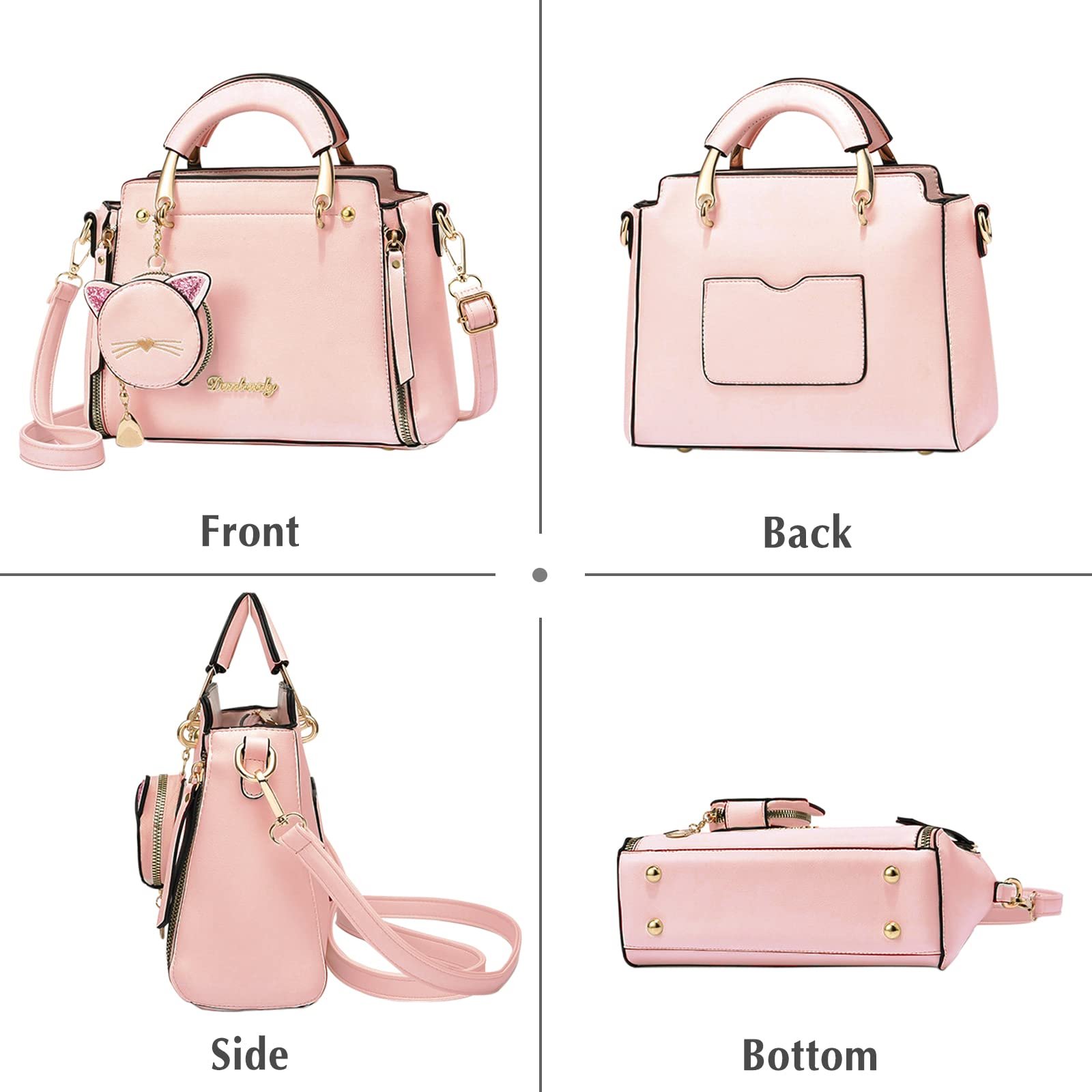 Сумка с верхней ручкой PORRASSO, розовая, фото №7