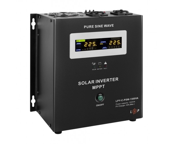 Сонячний інвертор ДБЖ LogicPower LPY-С-PSW-1500VA 1050Вт MPPT 24V LP19541, фото №3