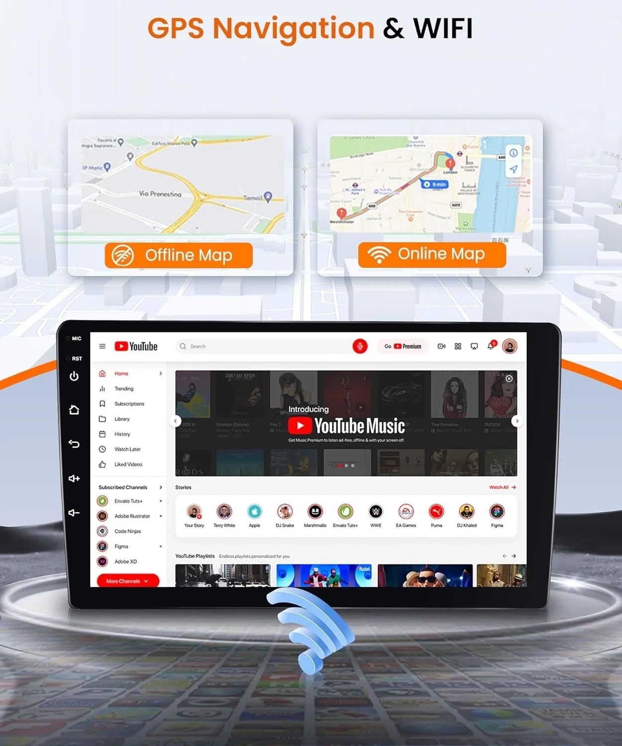 Автомагнитола Rimoody A3018H1MI2-AM23EUC211 / 9" / Сенсорная / 1/16Гб / Android 11 / Apple CarPlay / Android Auto / Bluetooth / WI-FI / GPS / USB / 2DIN, фото №3 Автомагнитола Rimoody A3018H1MI2-AM23EUC211 / 9" / Сенсорная / 1/16Гб / Android 11 / Apple CarPlay / Android Auto / Bluetooth / WI-FI / GPS / USB / 2DIN, фото №3