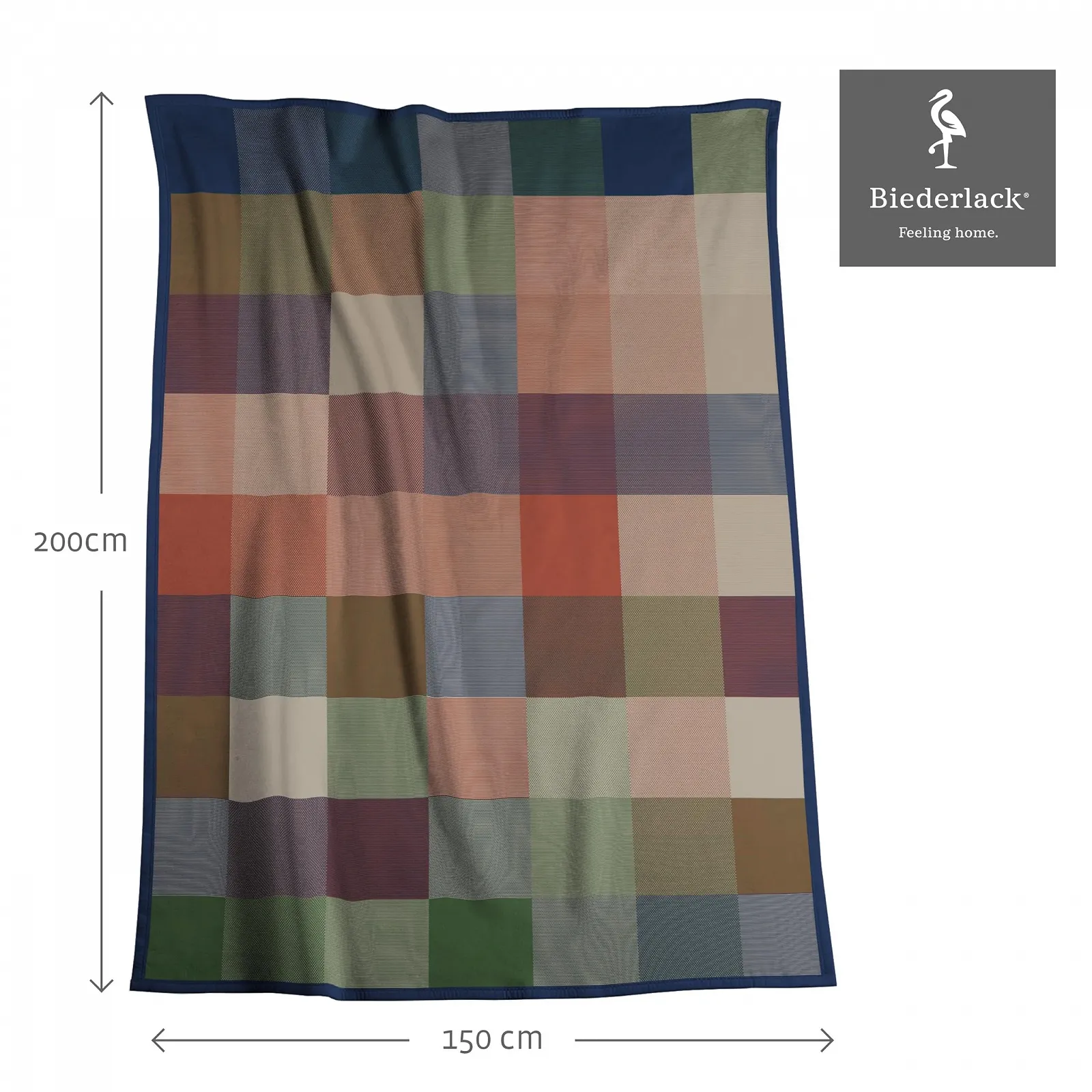 Одеяло Biederlack Fluffy Soft Cuddly Чистый Хлопок В Клетку Зеленое Сделано в Германии Oeko-Tex Диванное Одеяло из 100% Хлопка 150 x 200 см Зеленый/Разноцветный Клетчатый Плед Экологически чистое, фото №2