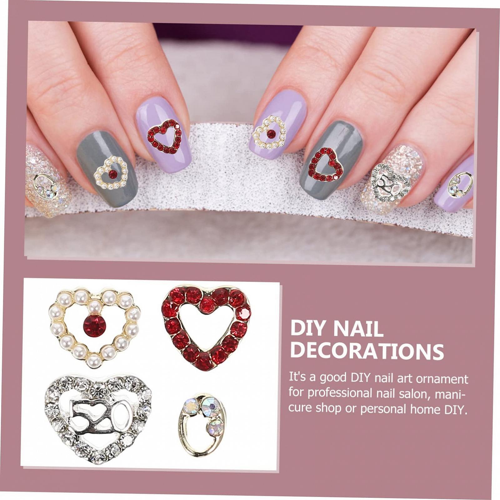 Украшения для ногтей в форме сердца Healvian, 40 шт., фото №8