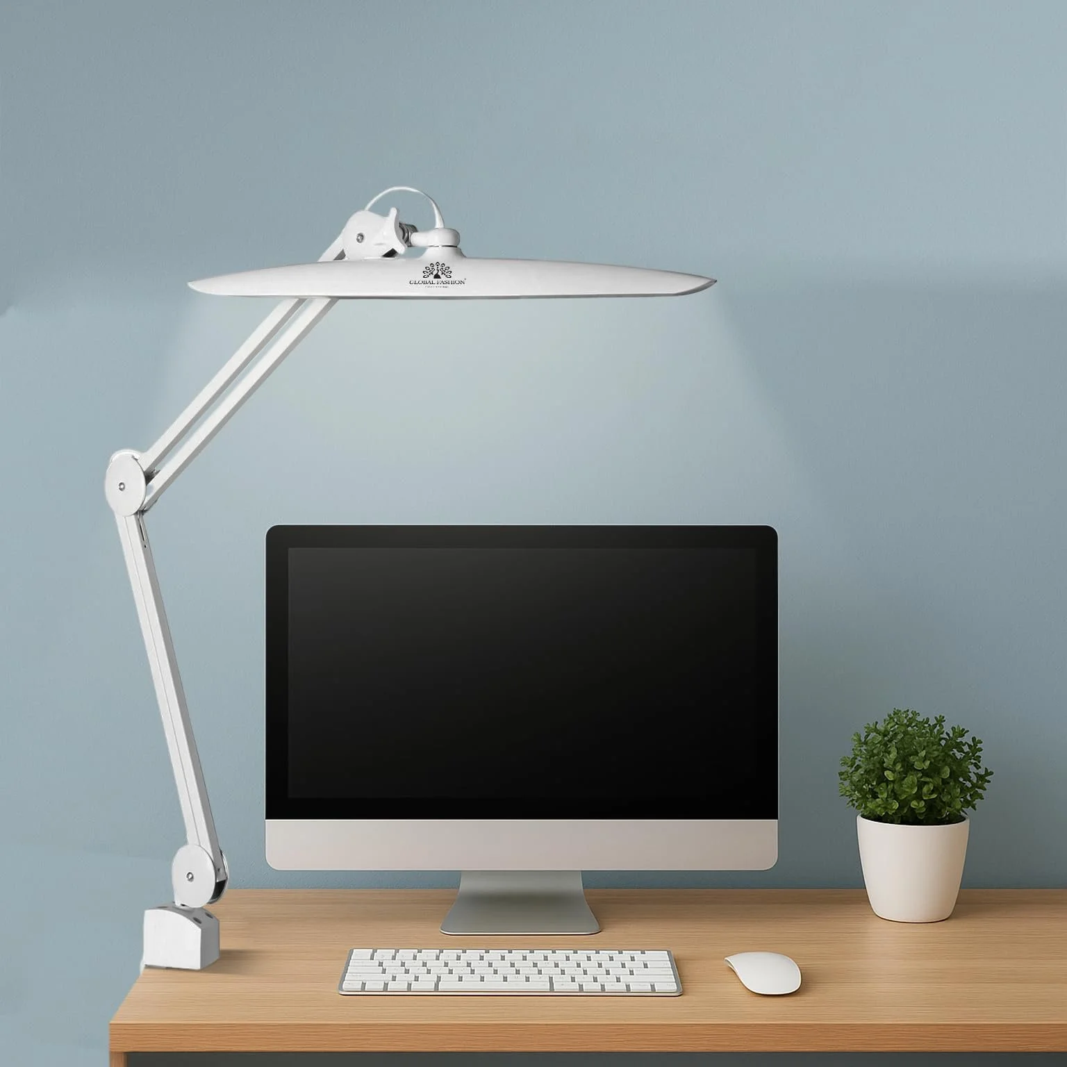 Настольная лампа Global Fashion LED Black регулируемая, с регулировкой яркости, на зажиме, 24 Вт., фото №1