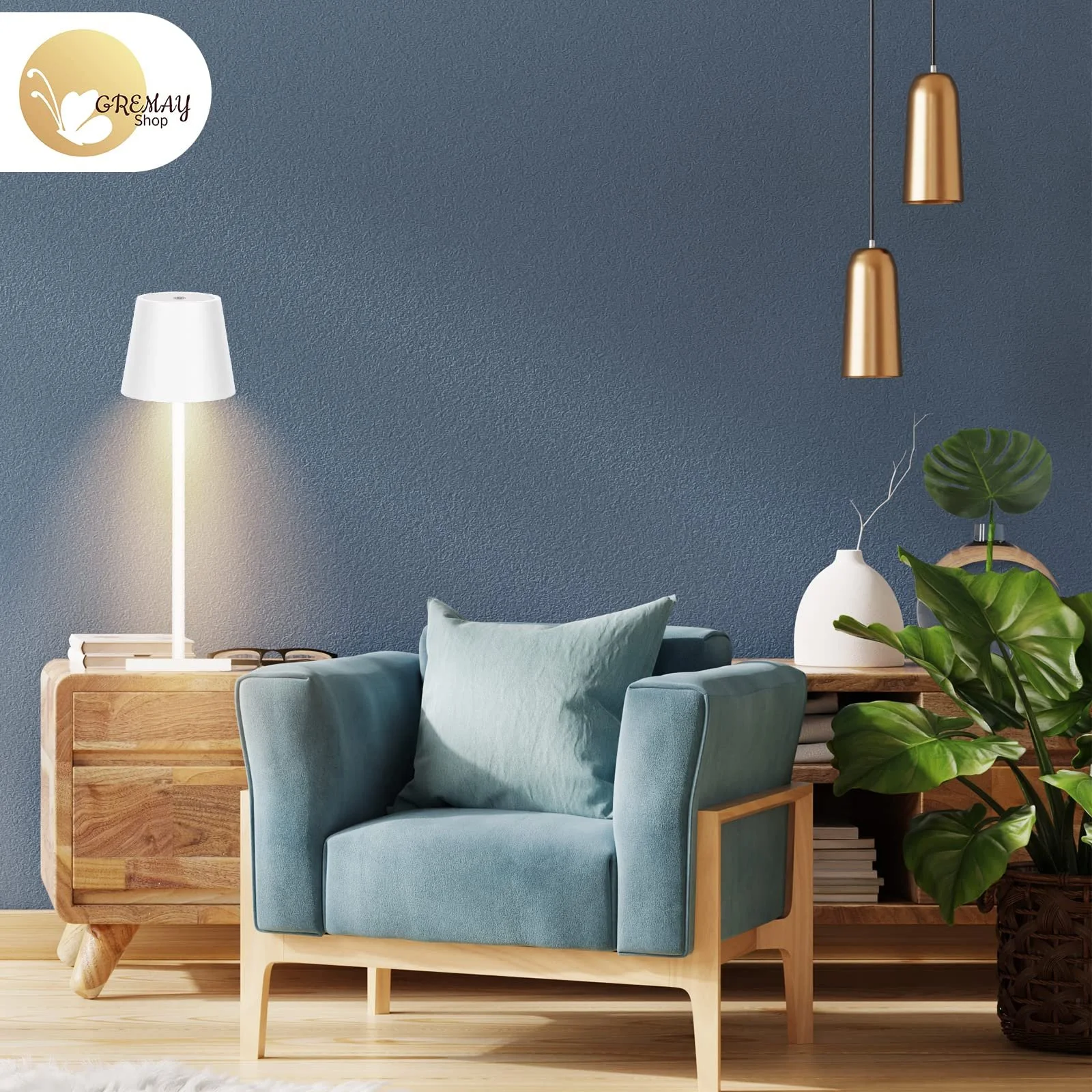 Настільна лампа LED для читання та робочого столу бездротова акумуляторна складна чорна, фото №3