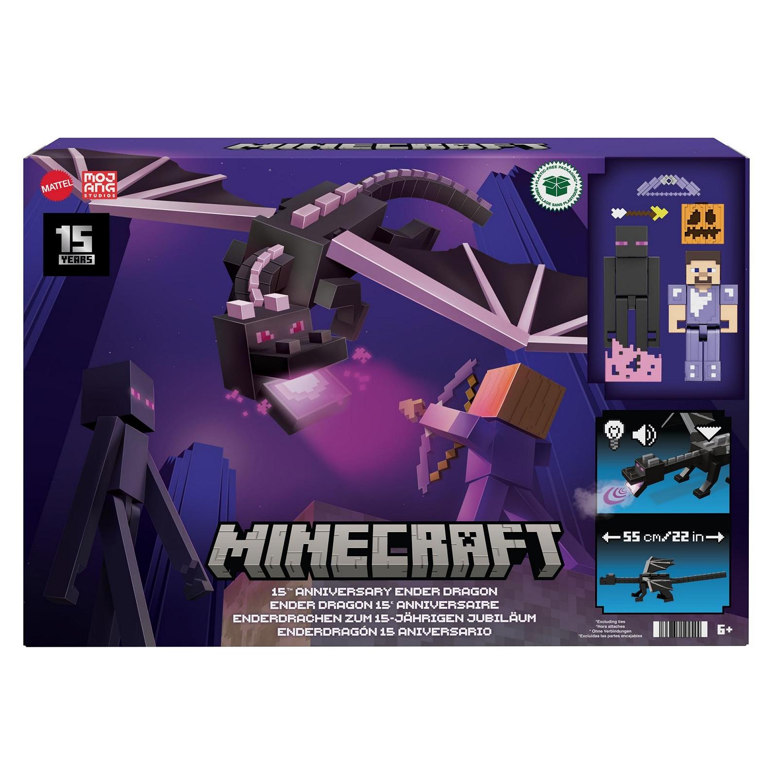 Набір фігурок Ender Dragon Mattel Minecraft HTN25, з підсвіткою, звуками та димом, зі Steve та Enderman, масштаб до 8 см, фото №6