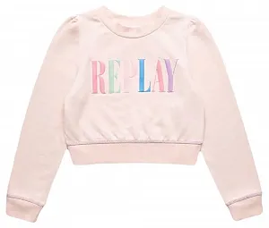 Свитшот Replay Logo из хлопковой смеси для девочки - Фото 1