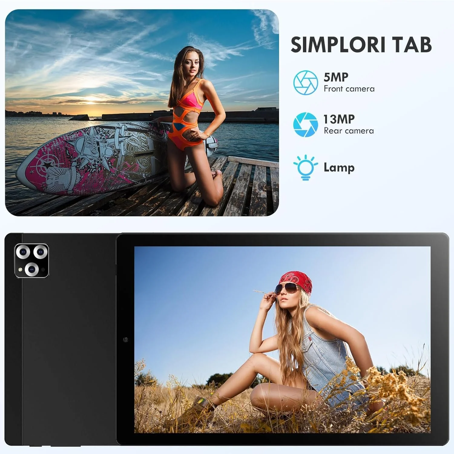 Планшет 10.1" SIMPLORI M107 6+6/128Gb 4G 2-SIM 8 ядер Android 13 6000 mAh Чорний, фото №5