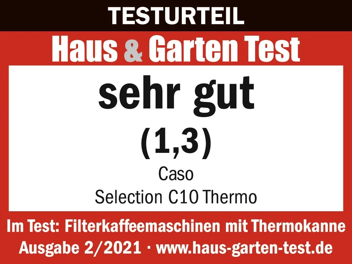 Капельная кофеварка CASO Selection C 10 Thermo 1.2 л 10 чашек Нержавеющая сталь, фото №2