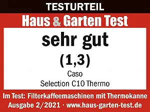 Капельная кофеварка CASO Selection C 10 Thermo 1.2 л 10 чашек Нержавеющая сталь synthetic.ua - Фото 1