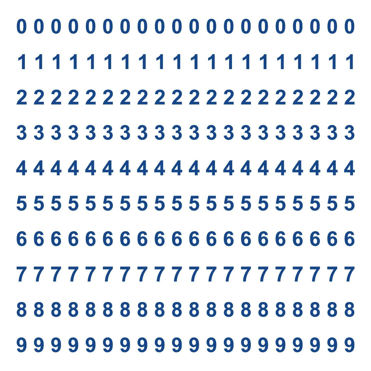 Наклейки на стену kleb-Drauf 200 цифр 1,5 см Матовый синий, фото №1