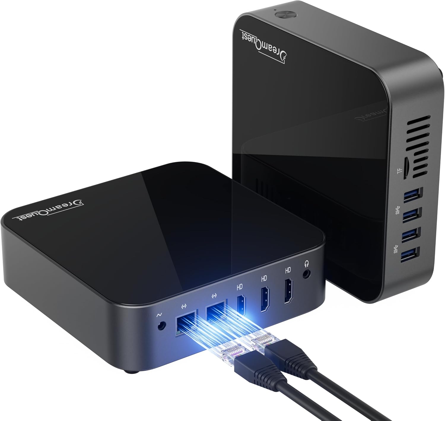 Мини ПК DreamQuest / Intel Alder Lake N95 / RAM 16GB / SSD 512GB / 3 х HDMI / 2 х LAN / Wi-Fi 5 / Bluetooth 4.2 / Windows 11 / Черный, фото №1