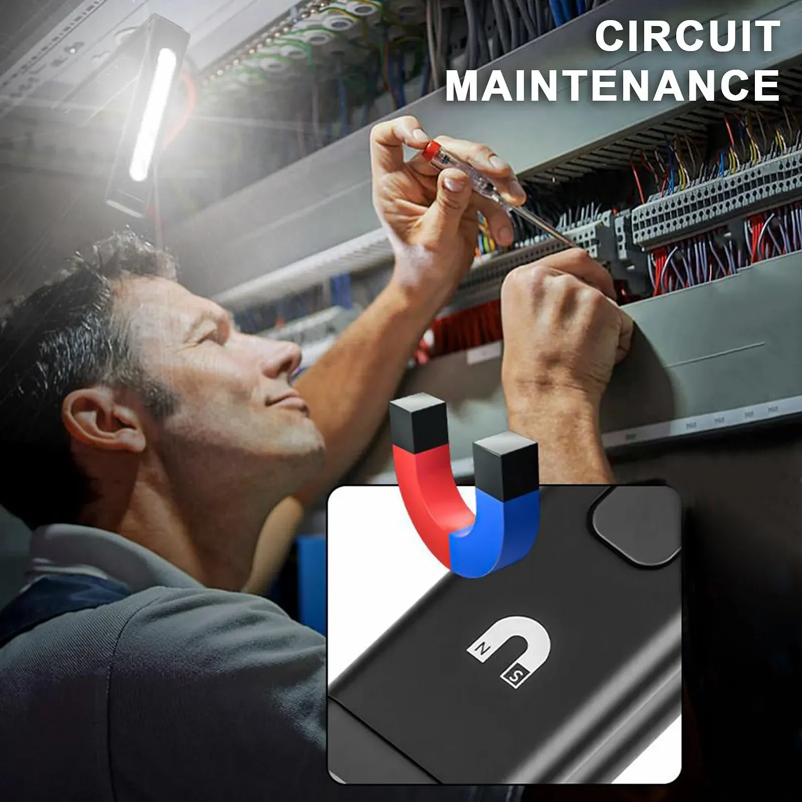 Ліхтар Акумуляторний Складаний з Лінійкою USB Портативний, фото №3