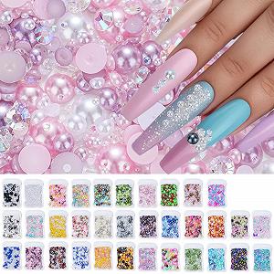 Напівкруглі перлини для нігтів з плоскою задньою стороною synthetic.ua - Фото 1