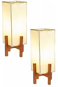 Настільна лампа Marrakesch Janka 30 см набір із 2 шт бежева (темно-коричнева рама) - Фото 1