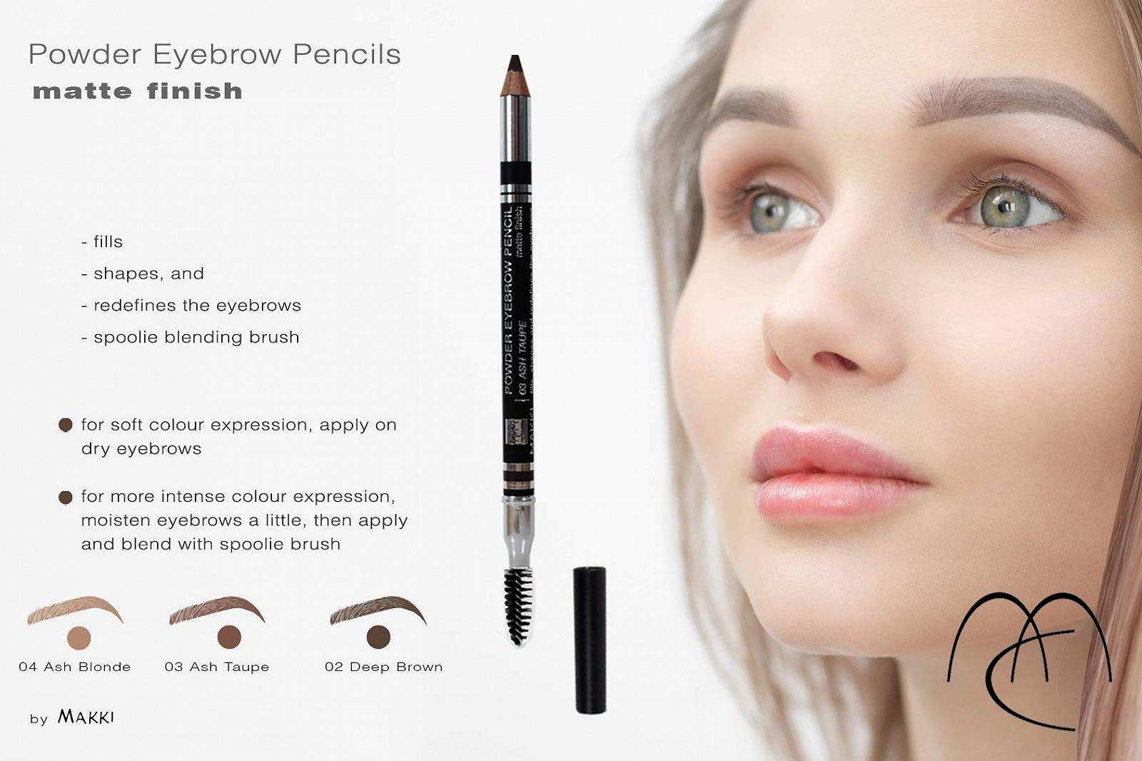 Карандаш Makki Powder для бровей Пудровый матовый финиш Эш Тоуп Бровь Филлер Определитель с Щеточкой для суперфиниша, Эш Колорс, фото №4 Карандаш Makki Powder для бровей Пудровый матовый финиш Эш Тоуп Бровь Филлер Определитель с Щеточкой для суперфиниша, Эш Колорс, фото №4
