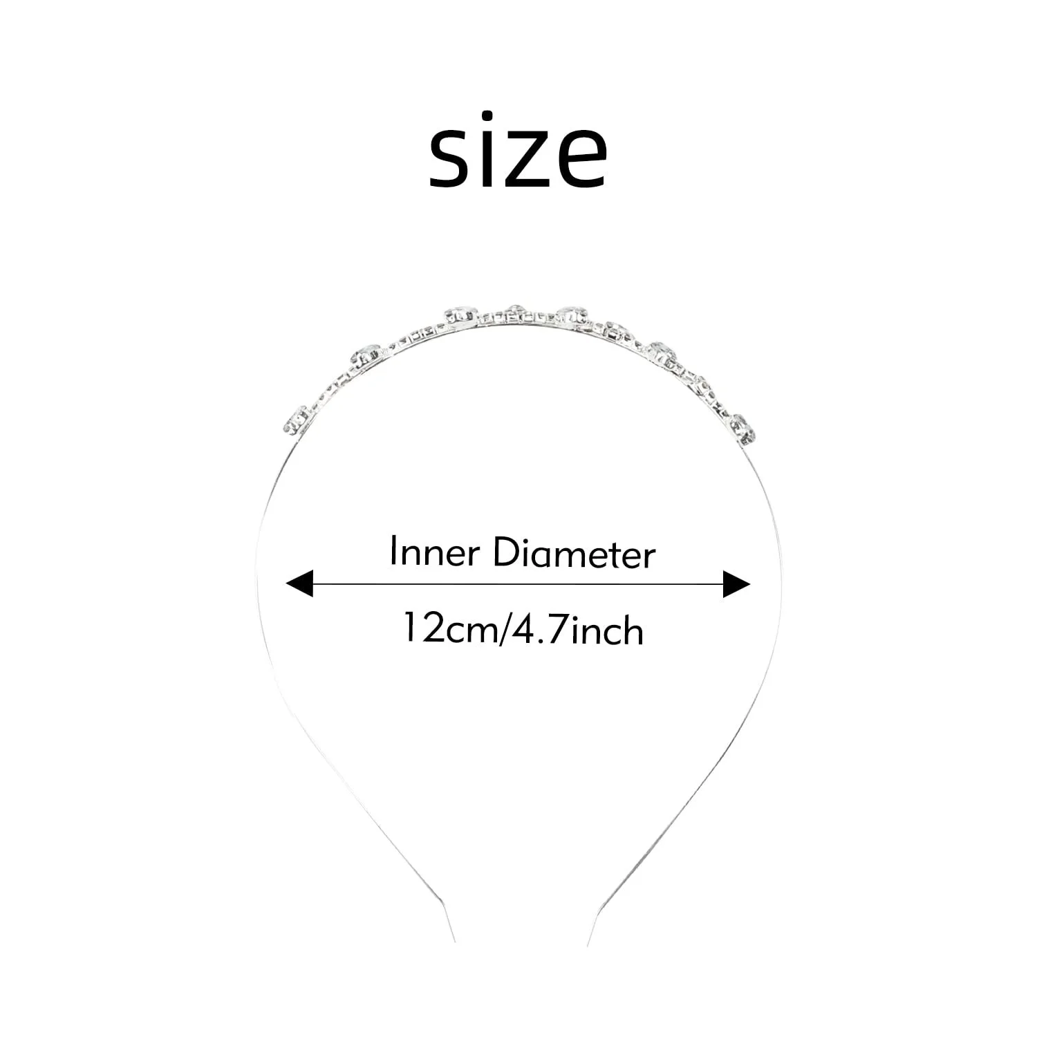 Обруч Метал, сріблястий, оздоблений стразами, перлами та блискітками, 8 шт, фото №6 Обруч Метал, сріблястий, оздоблений стразами, перлами та блискітками, 8 шт, фото №6