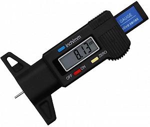 Измеритель глубины протектора шин цифровой с LED-дисплеем Fer черный - Фото 1