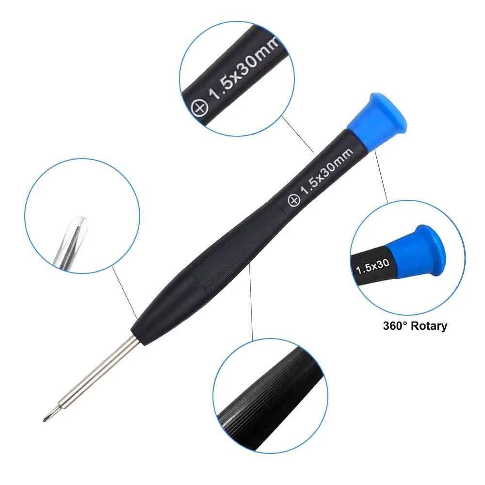 Набор Mini Отвёрток 15 Штук Включает 11 Часовых Отвёрток 2 Пинцета 1 Магнитизатор и Коробка для Хранения Мелкие Отвёртки для PS4 Очков Компьютера Часов Мобильного Телефона, фото №5
