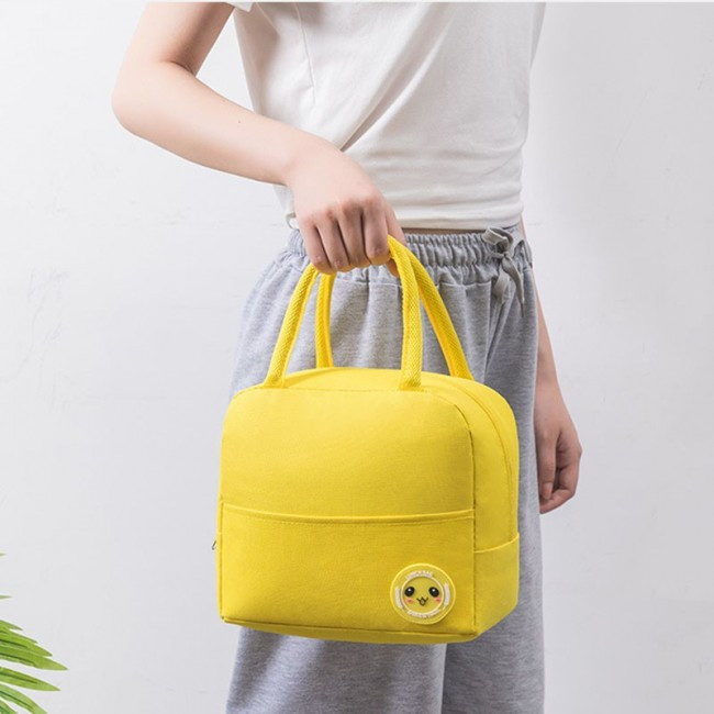 Термосумка для ланча ланч бег на блискаві Happy жовта, фото №5