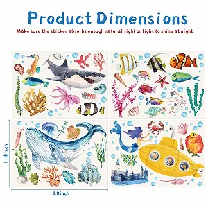 Наклейки на стіну Outus Sea World Creature Люмінесцентні 63 шт synthetic.ua - Фото 1