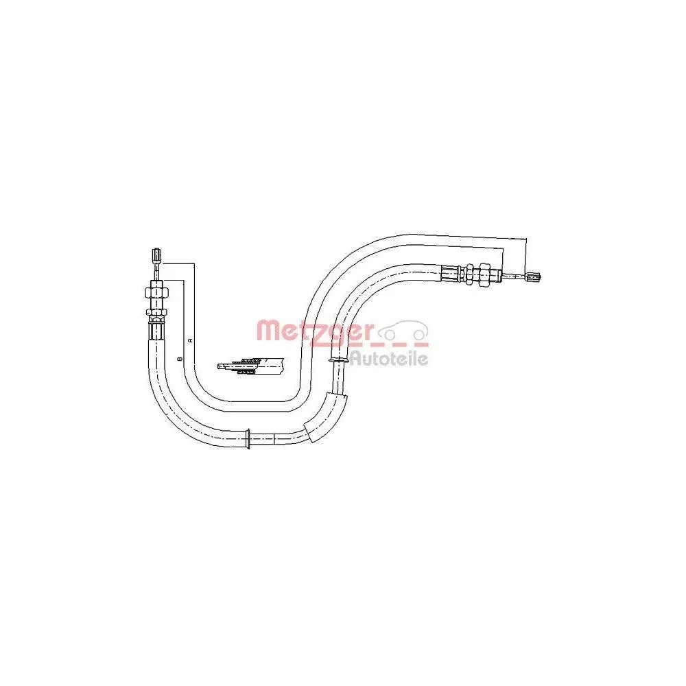 Трос стояночного тормоза METZGER 17.6105 для CHRYSLER центральный, фото №1