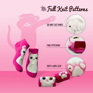 Носки Cat Trainer Кошачьи лапки с котиками Хлопковые носки с рисунком в подарочной коробке synthetic.ua - Фото 1