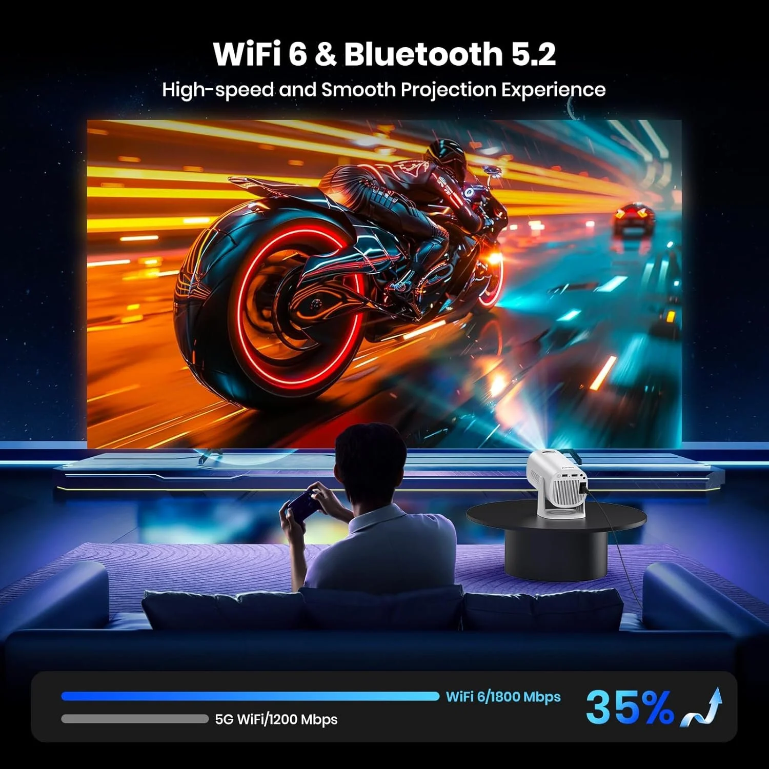 Проектор AGIMA X3  Full HD Wi-Fi Bluetooth Android 11, фото №8