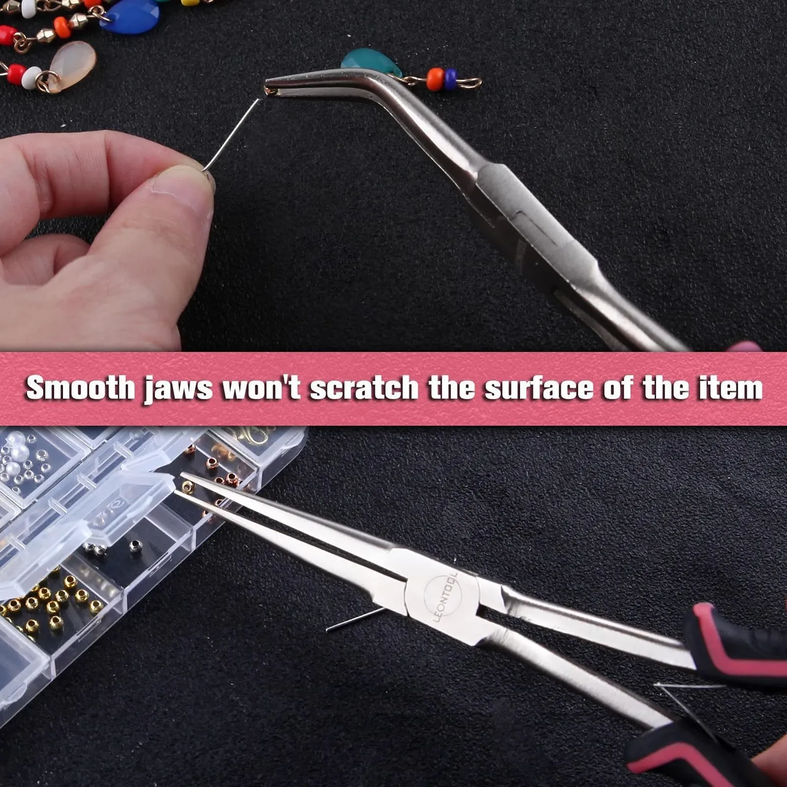 Длинногубцы LEONTOOL 2 x 7 дюймов, удлиненные, с гладкими губками, с длинной ручкой, изогнутые, для изготовления ювелирных изделий, обертывания проволоки и захвата предметов, фото №2 Длинногубцы LEONTOOL 2 x 7 дюймов, удлиненные, с гладкими губками, с длинной ручкой, изогнутые, для изготовления ювелирных изделий, обертывания проволоки и захвата предметов, фото №2